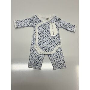NWT Janie and Jack Blue Print 2 Piece Outfit Size Preemie / Reborn